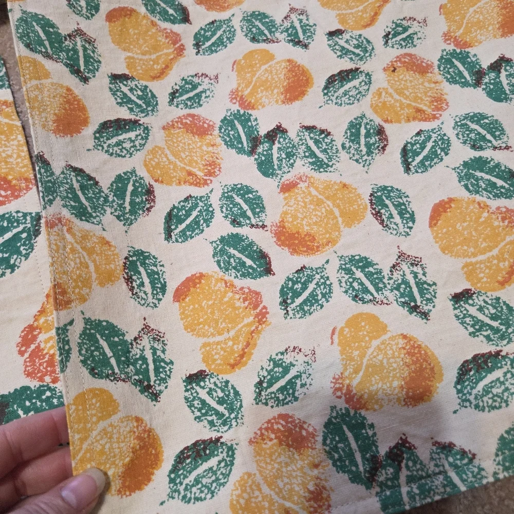 Vintage Kismet 1993 Pear Print Placemats Set‎ Of 4 Cozy Home Earthy Fruits